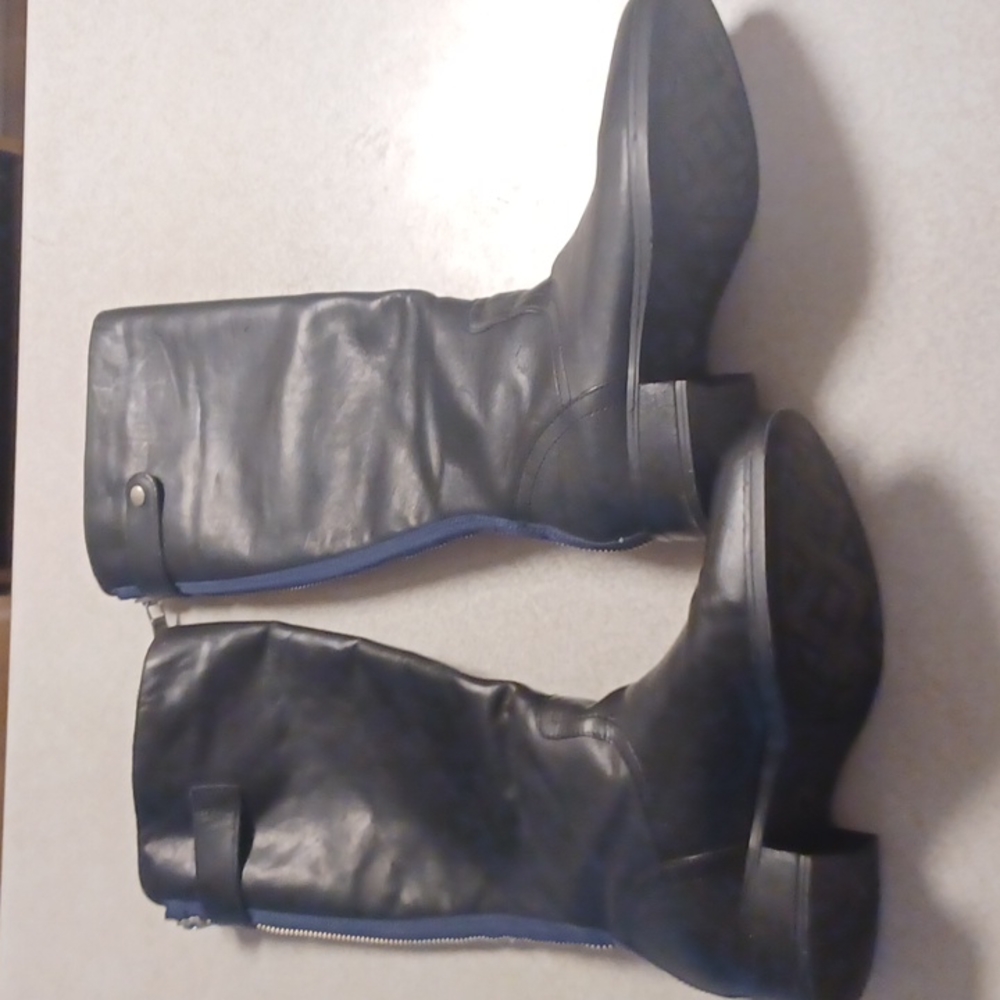 Black leather boots